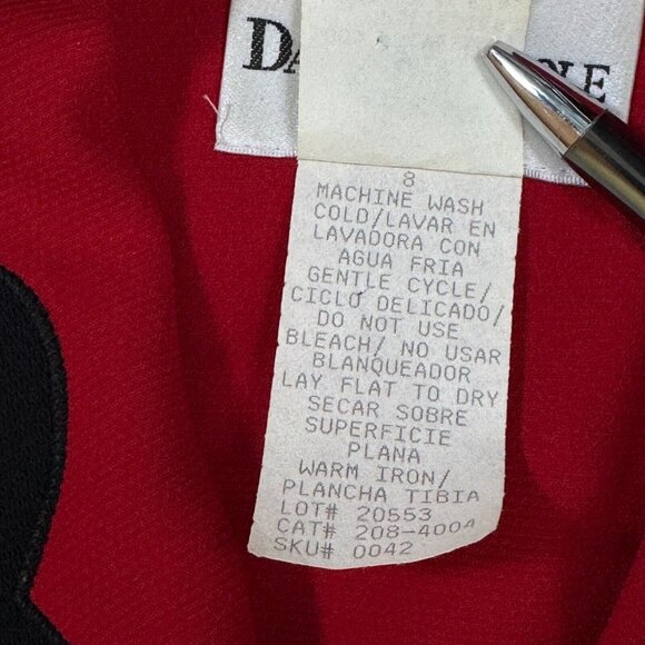 Vintage Danny Nicole Womens Red Double Breasted Dress Coat Padded Shoulders Sz 8 - Picture 10 of 16